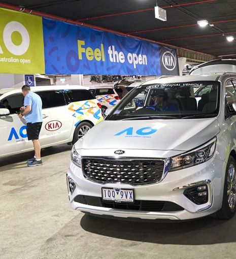 Kia supplies a fleet of vehicles for the Australian Open each year as a major partner for the Grand Sland of the Asia-Pacific