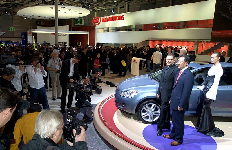 In 2006 the cee'd, Kia's strategic model for Europe, is unveiled at Paris Motor Show